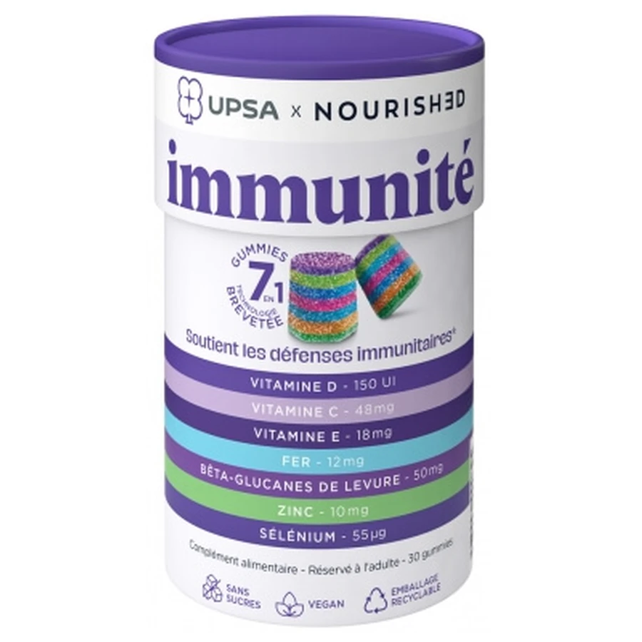 Gominolas para reforzar el sistema inmunitario 7 en 1 de UPSA x Nourished, 30 gominolas