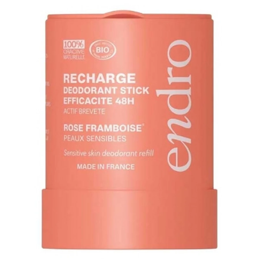 Endro 48-uurs biologische deodorantstick-navulling met frambozen- en rozengeur, 50 g