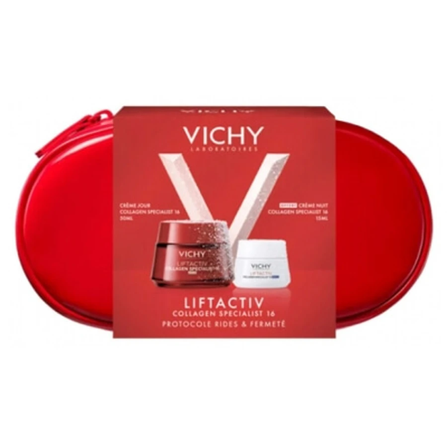 Vichy LiftActiv Collagen Specialist: crema de día para 16 días, 50 ml + crema de noche, 15 ml, y un kit de viaje de regalo