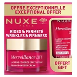 Crema reafirmante con textura en polvo Nuxe Merveillance LIFT, 50 ml + Crema de noche concentrada Nuxe de regalo, 15 ml