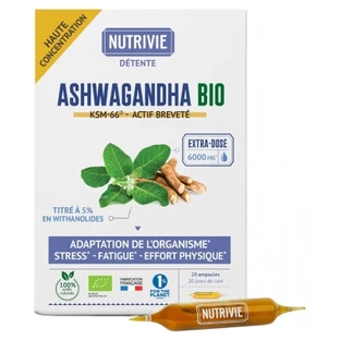 Nutrivie Biologische Ashwagandha, 20 ampullen