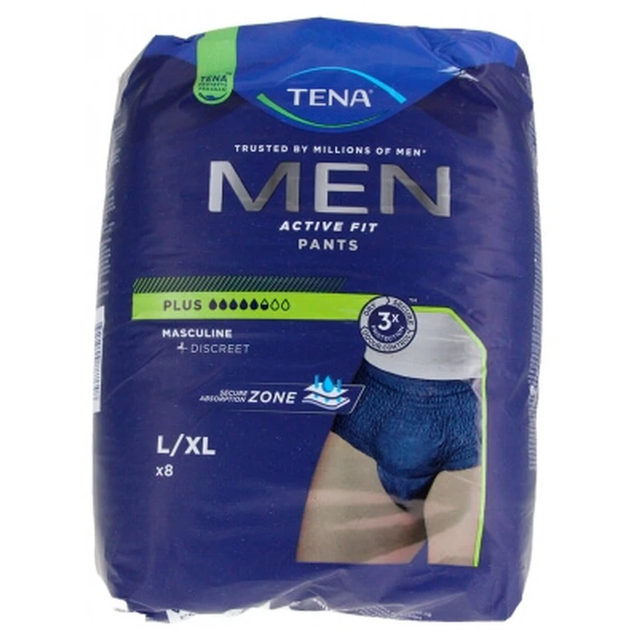 Tena Men Active Fit Pants Plus, maat L/XL, 8 stuks absorberend ondergoed