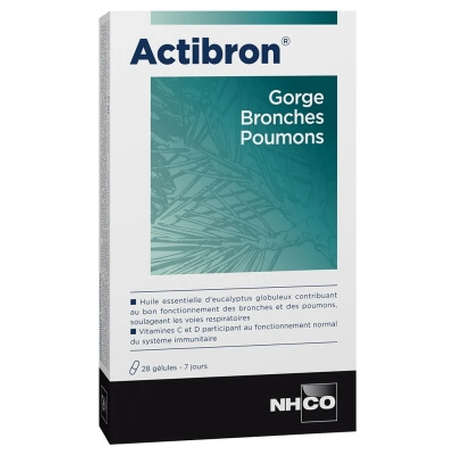 NHCO Actibron: garganta, bronquios y pulmones, 28 cápsulas