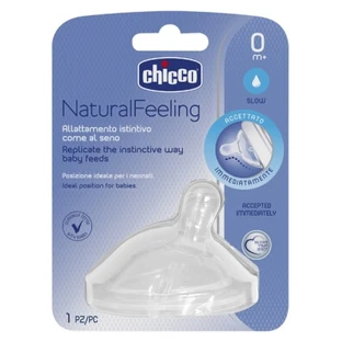 Chicco Natural Feeling Tétine Inclinée Débit Lent 0 Mois et +