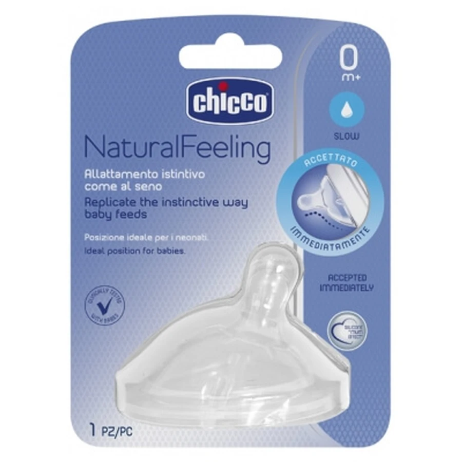 Chicco Natural Feeling Tétine Inclinée Débit Lent 0 Mois et +