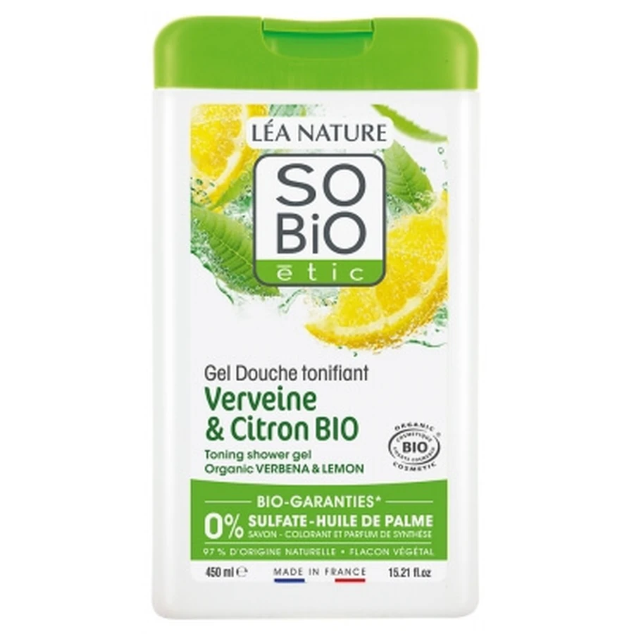 Léa Nature SO BIO étic: Gel de ducha revitalizante de verbena y limón ecológico, 450 ml