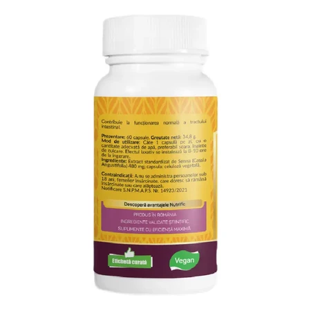 Senna Laxante Natural, 60 cápsulas, Nutrific