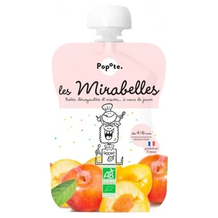Popote Gourde Les Mirabelles: compota ecológica, para bebés a partir de los 4-6 meses, 120 g