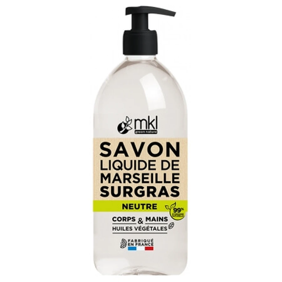 MKL Green Nature – Unparfümierte, neutrale Flüssigseife nach Marseille-Art, 1 l