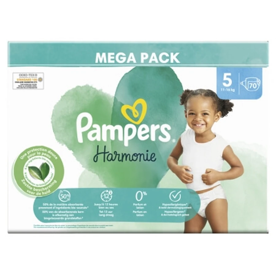 Pampers Harmonie Size 5, 70 Diapers (11–16 kg)