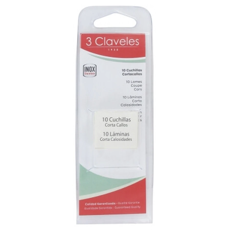 3 claveles, 10 cuchillas de corte en forma de «C»