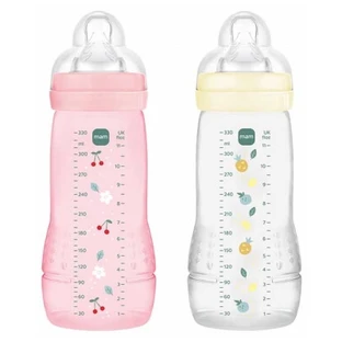 MAM Easy Active 2-babyflesjes voor zuigelingen van 330 ml, vanaf 6 maanden, zeer snelle doorstroming