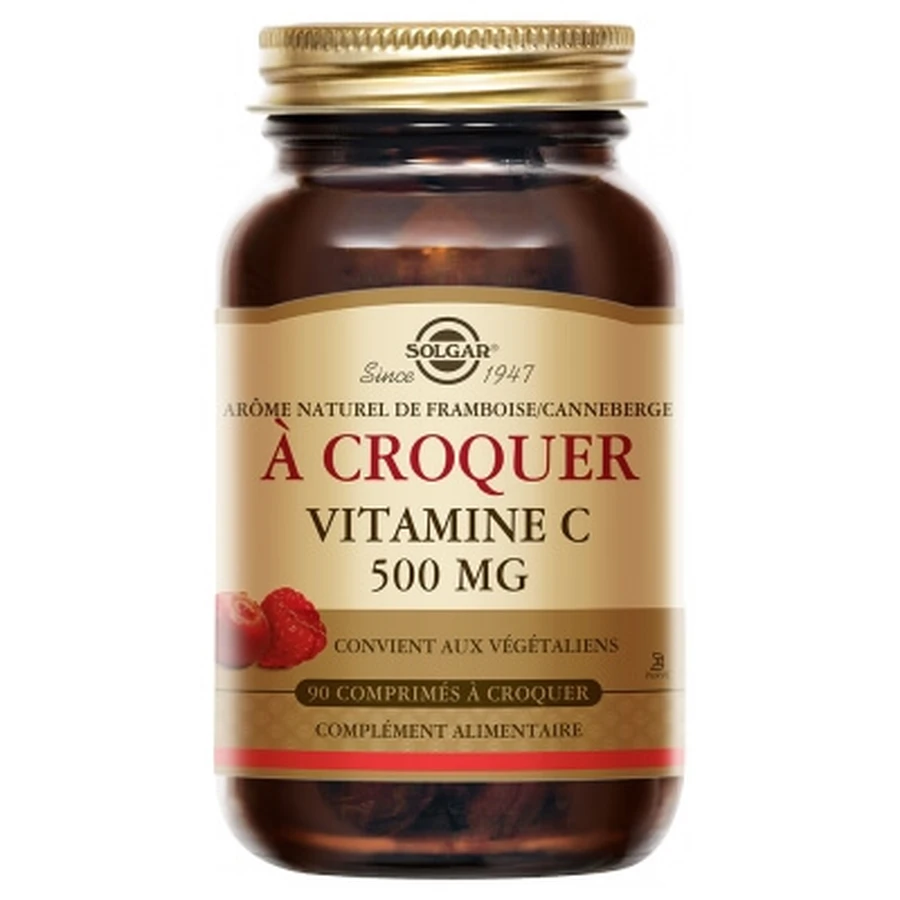 Solgar Vitamin C 500 Raspberry/Cranberry Flavor 90 Chewable Tablets