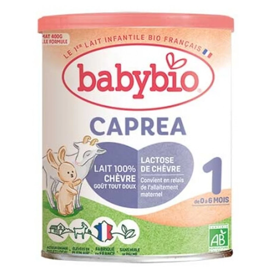 Babybio Caprea 1, leche de cabra ecológica para bebés de 0 a 6 meses, 400 g