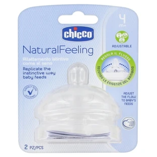Chicco Natural Feeling: 2 chupetes de flujo variable, a partir de los 4 meses