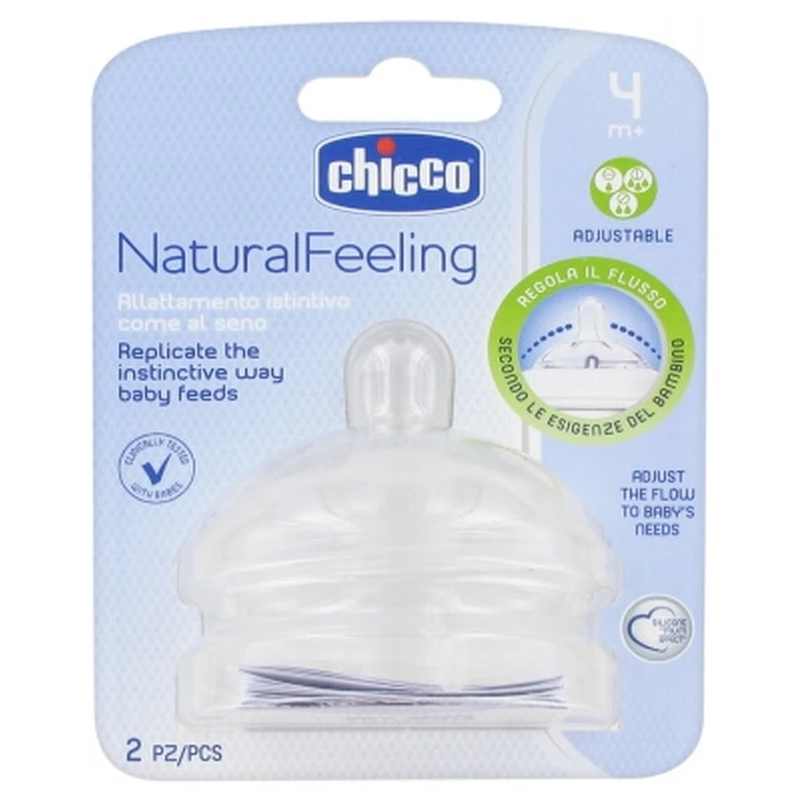 Chicco Natural Feeling: 2 chupetes de flujo variable, a partir de los 4 meses
