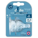Dodie 2 Round Anti-Colic Teats, 3 Flow Rates, Fast Flow + 6 Months
