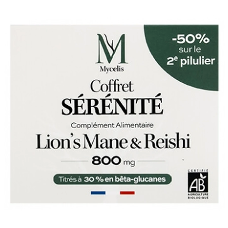 Phytalessence Serenity Gift Set: Organic Lion's Mane 60 Capsules + Organic Reishi 60 Capsules