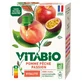 Vitabio: Manzana, melocotón y maracuyá ecológicos, 4 bolsitas de 100 g cada una