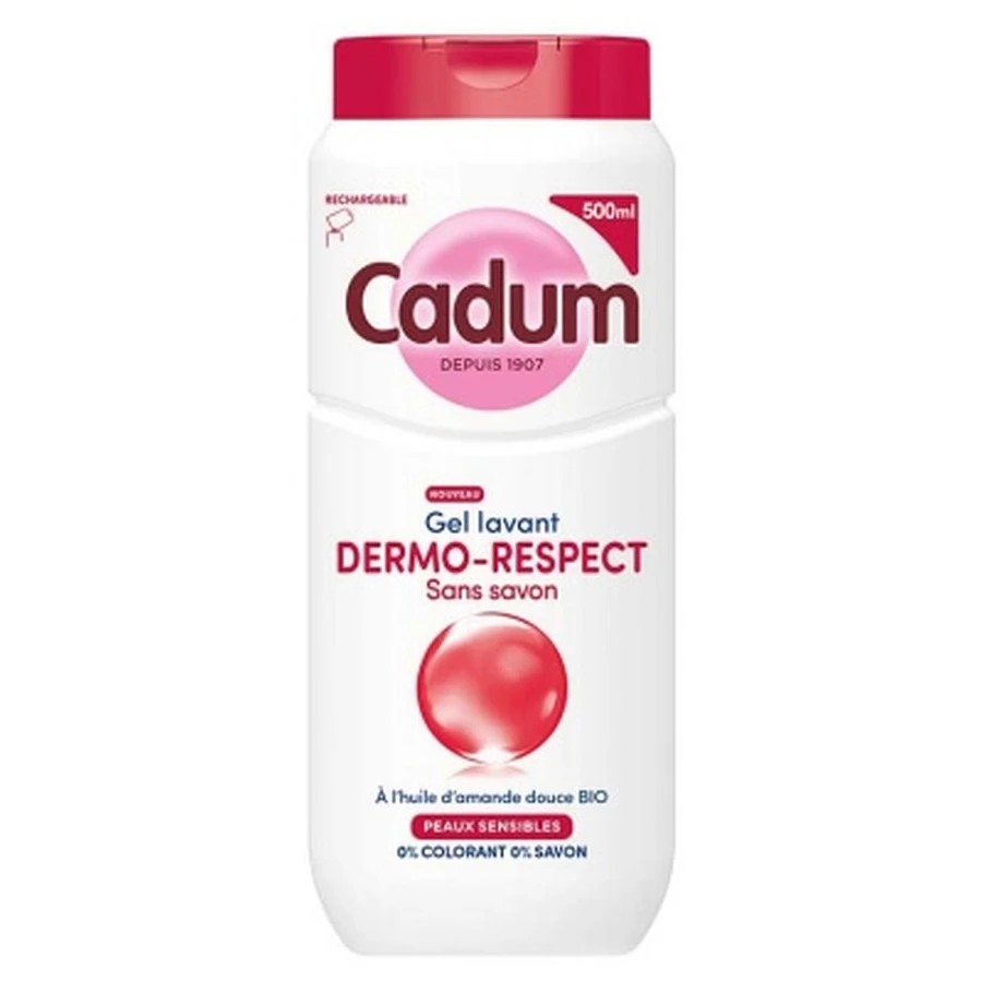 Gel limpiador sin jabón Cadum Dermo-Respect, 500 ml