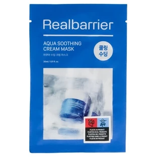 Mascarilla calmante en láminas Real Barrier Aqua, 30 ml