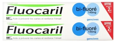 Fluocaril Bi-Fluoride Toothpaste for Gums, 145 mg, 2-Pack (75 ml each)