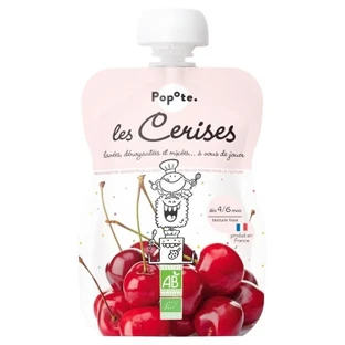 Popote Gourde Les Cerises Biologische kersencompote, voor baby’s vanaf 4–6 maanden, 120 g