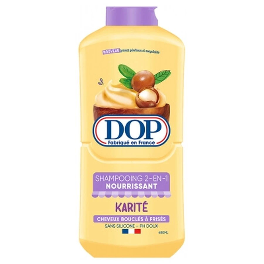 Dop Shampoing 2en1 Nourrissant Karité Cheveux Bouclés à Frisés 480 ml