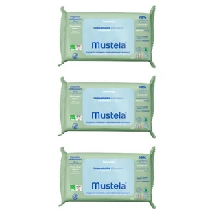 Mustela Kompostierbare, parfümierte Reinigungstücher, Packung mit 3 x 60 Tüchern