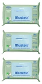 Toallitas limpiadoras perfumadas compostables de Mustela, paquete de 3 x 60 toallitas