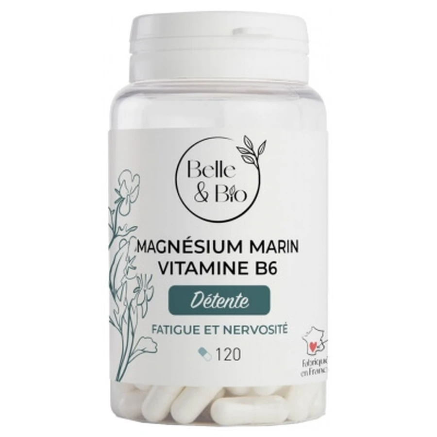 Belle & Bio Marine Magnesium with Vitamin B6, 120 Capsules