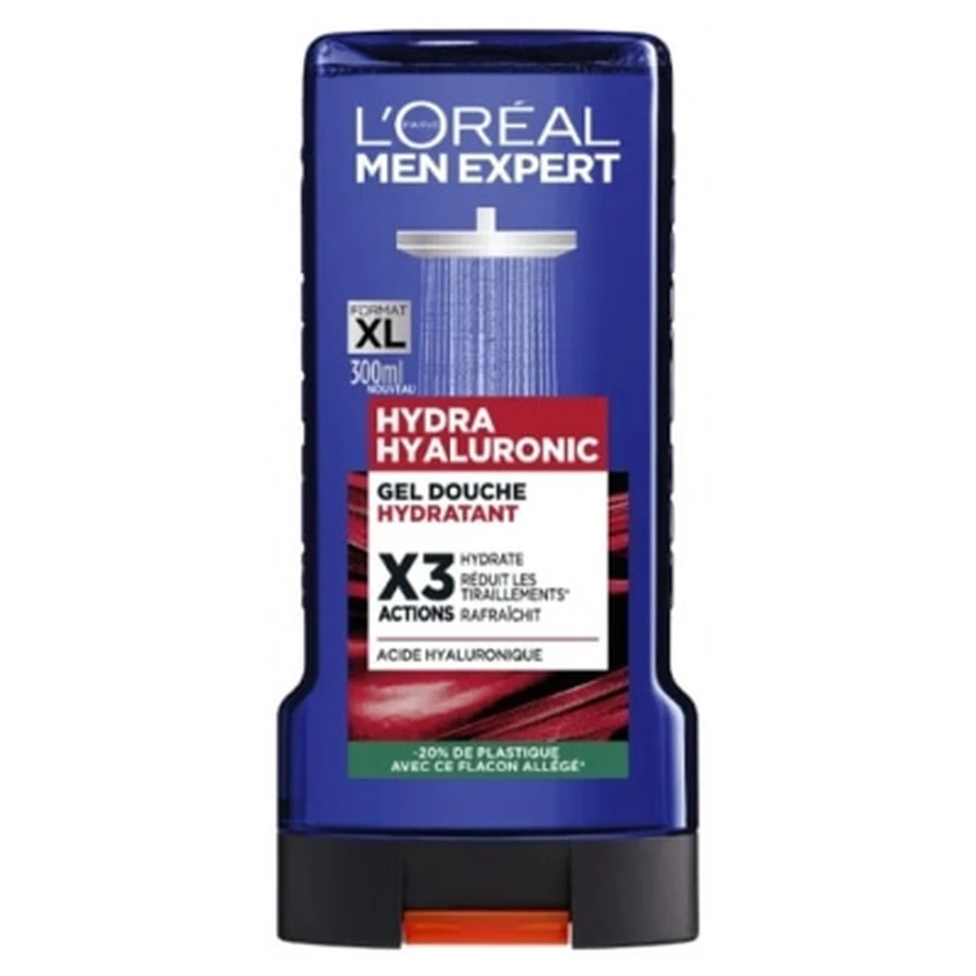L'Oréal Paris Men Expert Hydra Hyaluronic drievoudig werkende hydraterende douchegel, 300 ml