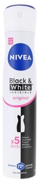 Desodorante antitranspirante en spray Nivea Black &amp; White Invisible 72 horas, 200 ml