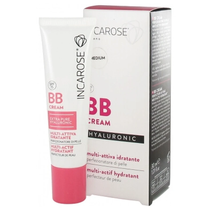 Crema BB multiactiva con ácido hialurónico extra puro de Incarose, SPF 15, 30 ml