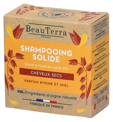 BeauTerra Solid Shampoo for Dry Hair, 75 g