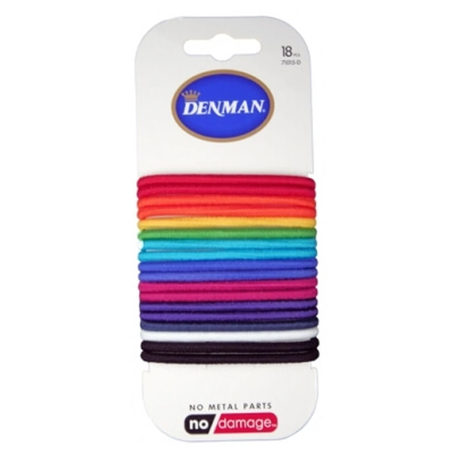 Denman 18 Gummibänder in verschiedenen Farben, 4 mm