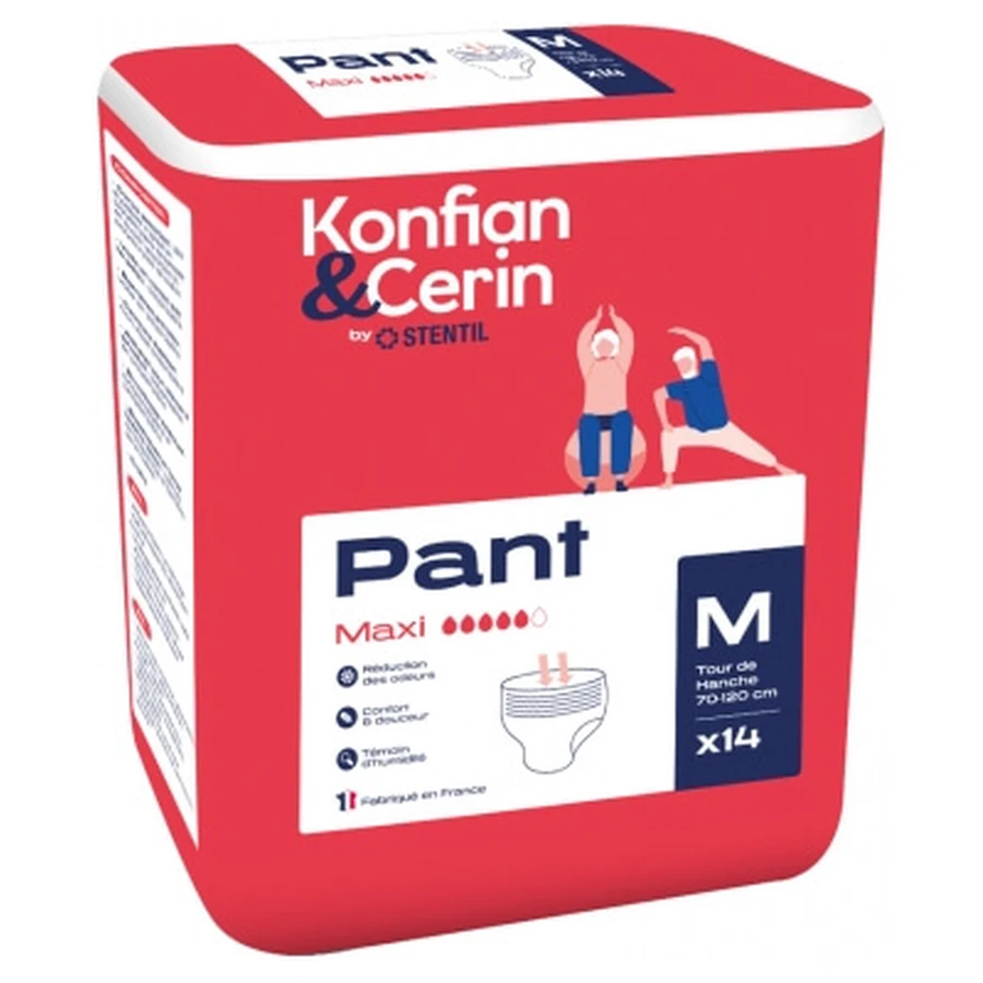 Stentil Konfian & Cerin Pant Maxi 14 Culottes Absorbantes pour Adultes Taille M