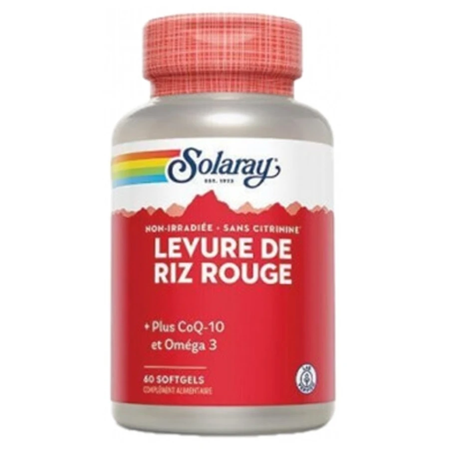 Solaray Arroz de levadura roja con CoQ-10 y omega-3, 60 cápsulas