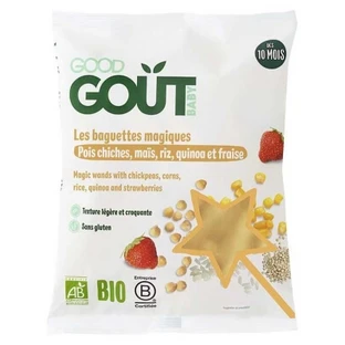 Good Goût Les Baguettes Magiques Pois Chiches Maïs Riz Quinoa et Fraise Dès 10 Mois Bio 35 g
