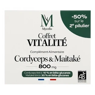 Set de vitalidad con cordyceps ecológico de Phytalessence: 60 cápsulas + maitake ecológico: 60 cápsulas