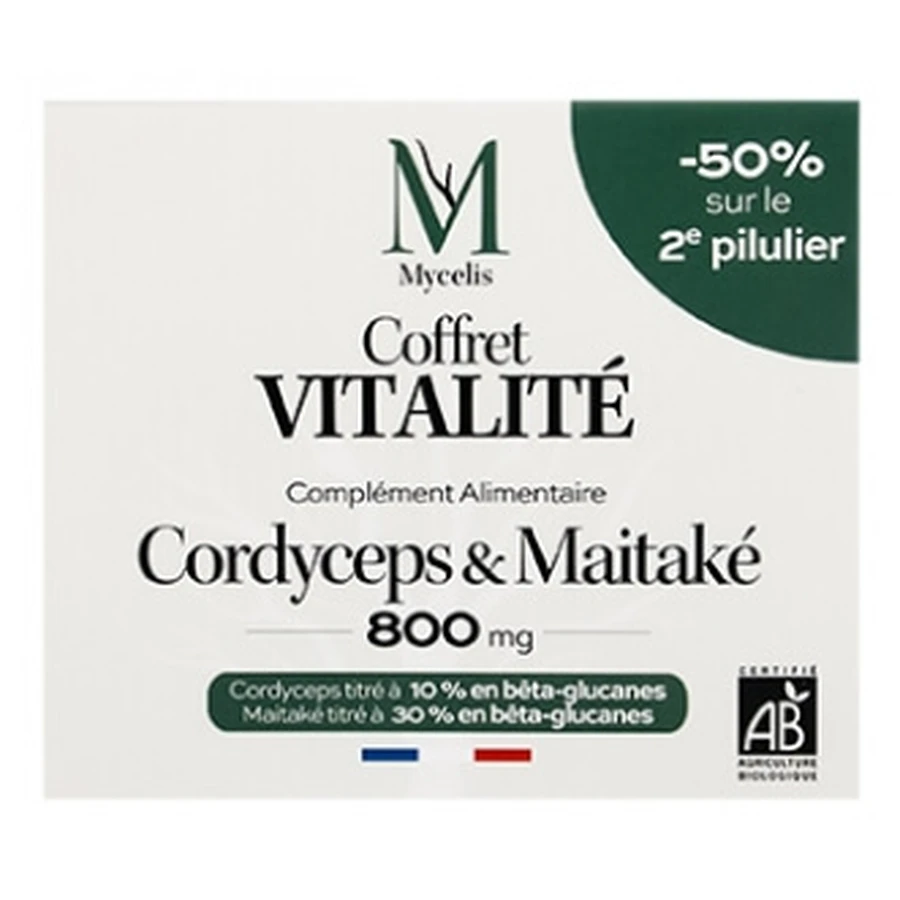 Set de vitalidad con cordyceps ecológico de Phytalessence: 60 cápsulas + maitake ecológico: 60 cápsulas
