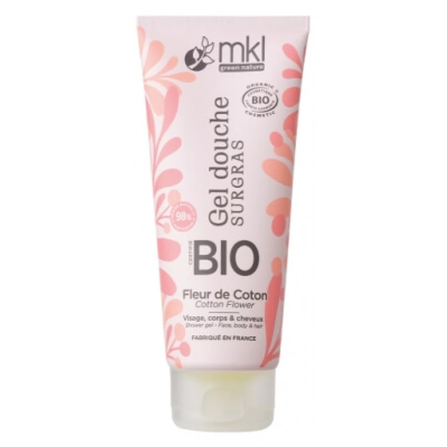 Gel de ducha hidratante con flores de algodón orgánico MKL Green Nature, 200 ml