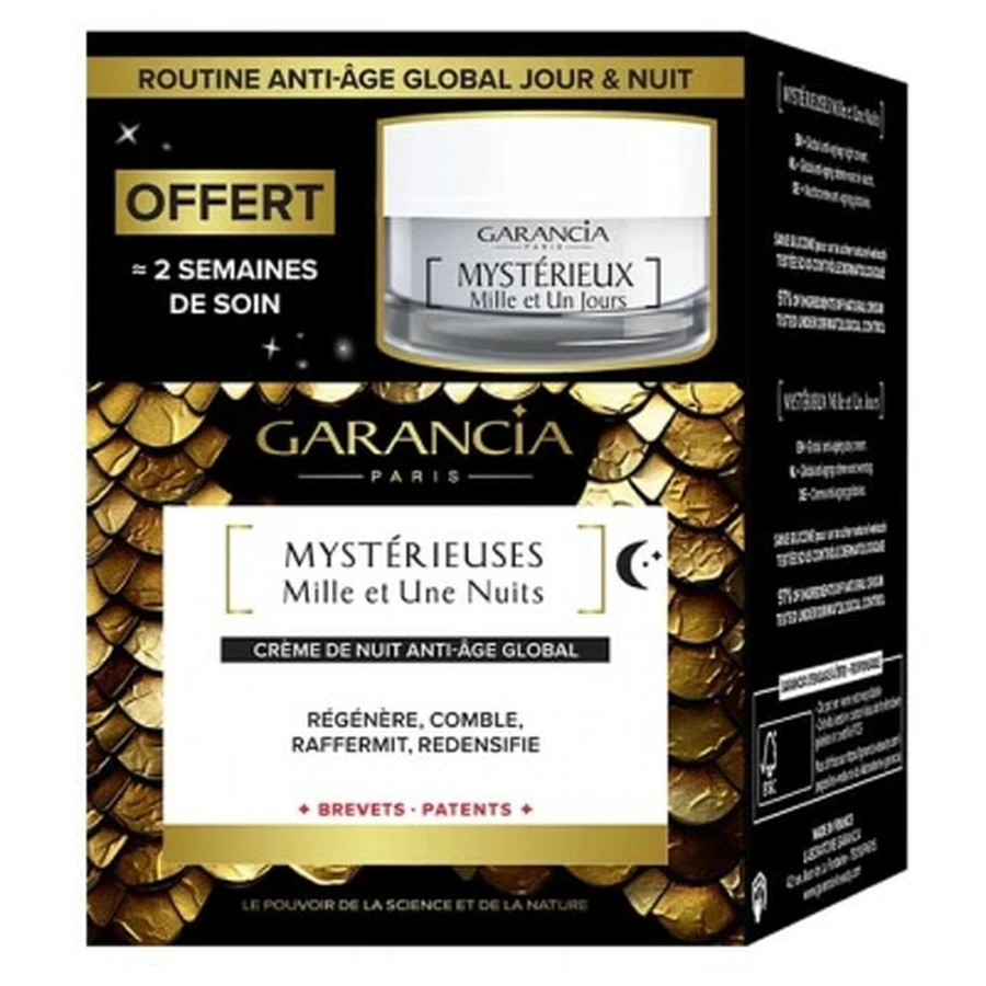 Garancia: Crema de noche antienvejecimiento «Mysterious Thousand and One Nights», 30 ml + Crema de día antienvejecimiento «Mysterious Thousand and One Days», 10 ml (regalo)