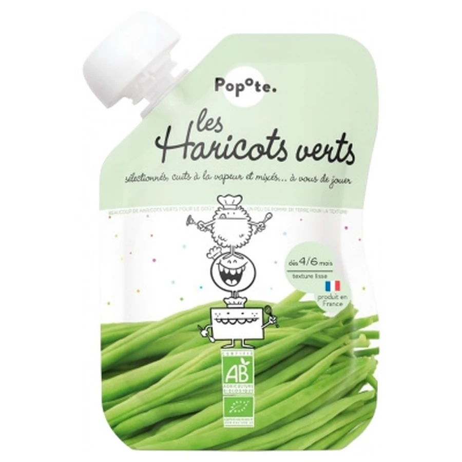 Popote Gourde Les Haricots Verts Purée Dès 4/6 Mois Bio 120 g