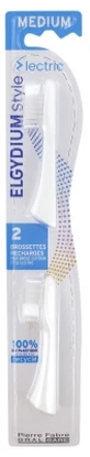 Elgydium Style Electric 2-Brush Head Refills, Medium