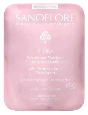 Sanoflore 48-Hour Freshness Flora Organic Deodorant Refill, 50 ml