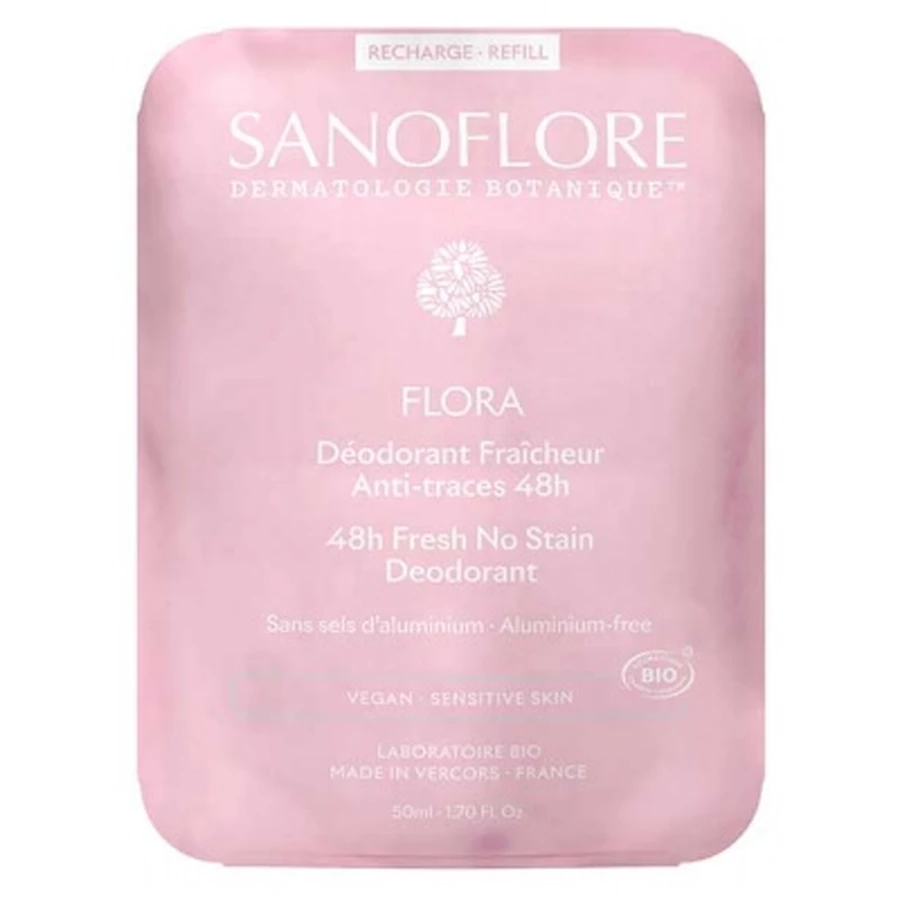 Sanoflore 48-Hour Freshness Flora Organic Deodorant Refill, 50 ml