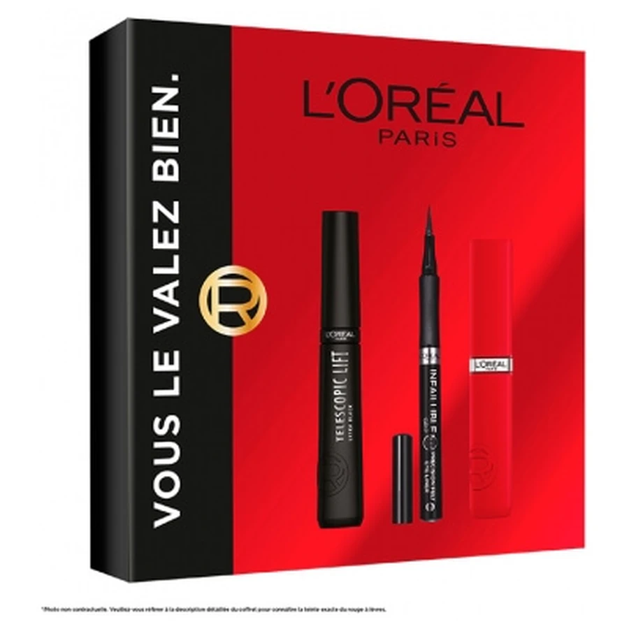 Set Telescopic Lift de L'Oréal Paris: 10 ml + Infaillible Grip Liner: 1 g + Infaillible Matte Resistance 420 Rouge Paris: 5 ml