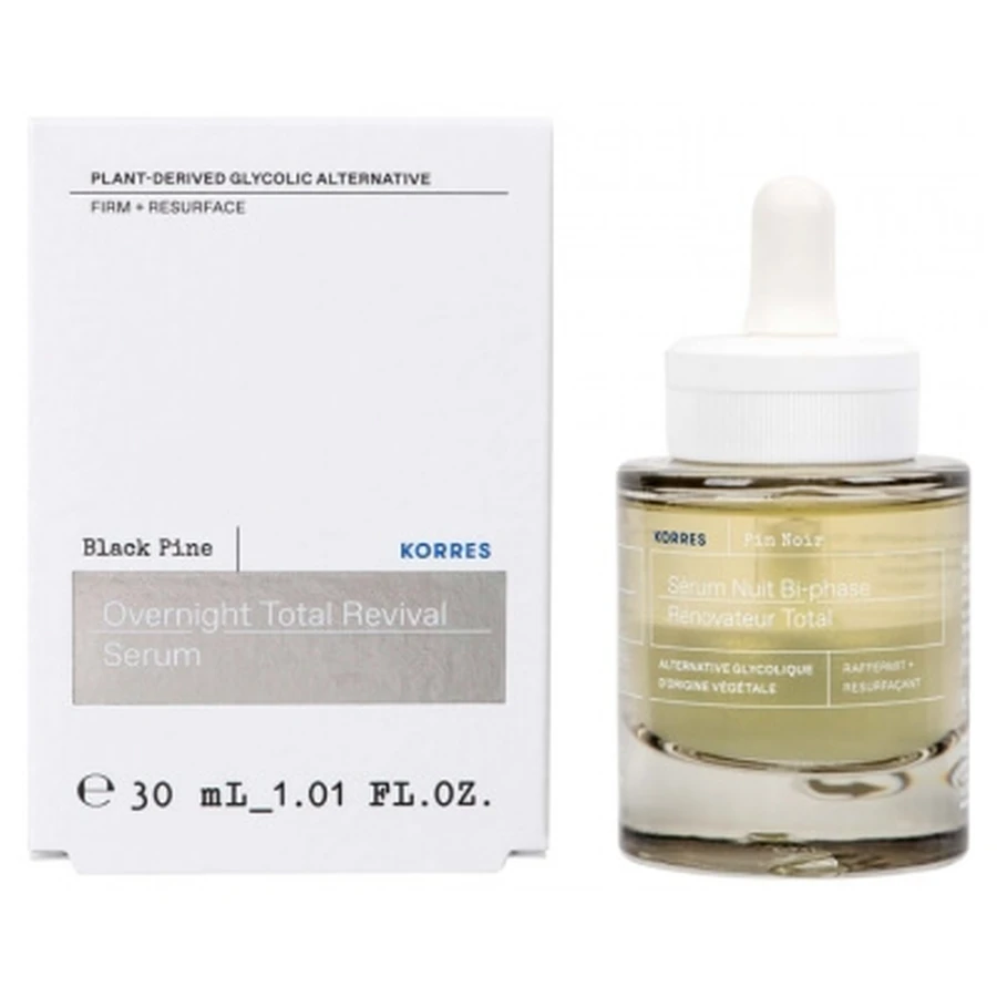 Sérum nocturno bifásico «Total Renewal» de Korres con pino negro, 30 ml