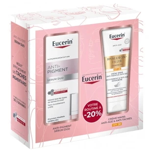 Eucerin Anti-Pigment Sérum Duo 30 ml + Hyaluron-Filler + Elasticity Crème Mains Anti-Taches & Anti-Âge SPF30 75 ml